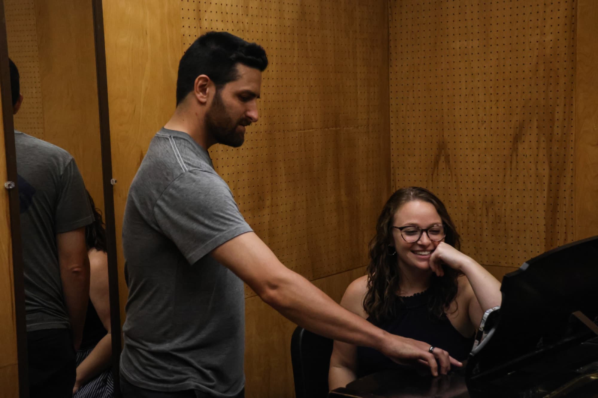 Brynn Jacobs at the piano during a voice lesson